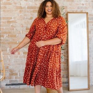 NWT Kervology autumn dress burnt orange size 4x